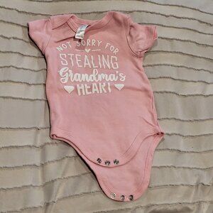 NWOT Newborn Girls Not Sorry For Stealing Grandma's Heart Onesie Pink